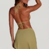 Sarong cu legături laterale Signature în verde matcha