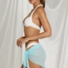 Sarong Elvire cu legături laterale, albastru aqua