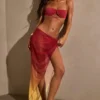 Sarong midi cu volane Gelato în galben multicolor Sarong midi cu volane Gelato în galben multicolor