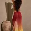 Sarong midi cu volane Gelato în galben multicolor Sarong midi cu volane Gelato în galben multicolor