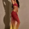 Sarong midi cu volane Gelato în galben multicolor Sarong midi cu volane Gelato în galben multicolor
