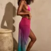Sarong midi cu volane Gelato în verde multicolor Sarong midi cu volane Gelato în verde multicolor