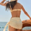 Sarong Molinas cu legături laterale în carouri galbene