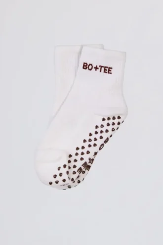 Set de 2 perechi de șosete Pilates, alb