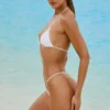Slipuri de bikini Bali cu șnur și ornamente, în culoarea alb Slipuri de bikini Bali cu șnur și ornamente, în culoarea alb