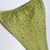 Slipuri de bikini Bali cu șnur și ornamente, în culoarea verde măslin Slipuri de bikini Bali cu șnur și ornamente, în culoarea verde măslin
