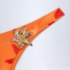 Slipuri de bikini Beqa cu detalii metalice, imprimeu Orange Orchid Slipuri de bikini Beqa cu detalii metalice, imprimeu Orange Orchid