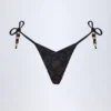 Slipuri de bikini Cebu cu detalii decorative, negru Slipuri de bikini Cebu cu detalii decorative, negru