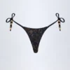 Slipuri de bikini Cebu cu detalii decorative, negru Slipuri de bikini Cebu cu detalii decorative, negru