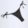 Slipuri de bikini Cebu cu detalii decorative, negru Slipuri de bikini Cebu cu detalii decorative, negru