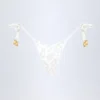 Slipuri de bikini Cebu cu legături laterale și mărgele, în alb leopard Hotfix Slipuri de bikini Cebu cu legături laterale și mărgele, în alb leopard Hotfix