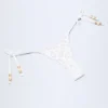Slipuri de bikini Cebu cu legături laterale și mărgele, în alb leopard Hotfix Slipuri de bikini Cebu cu legături laterale și mărgele, în alb leopard Hotfix