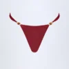 Slipuri de bikini Cheeky Bermuda cu mărgele, în culoarea cireșe închis Slipuri de bikini Cheeky Bermuda cu mărgele, în culoarea cireșe închis