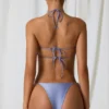 Slipuri de bikini cheeky Lula cu detalii din perle, în culoarea violet lavandă Slipuri de bikini cheeky Lula cu detalii din perle, în culoarea violet lavandă