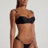 Slipuri de bikini cu bretele late și ornamente cu mărgele Maui, negru Slipuri de bikini cu bretele late și ornamente cu mărgele Maui, negru