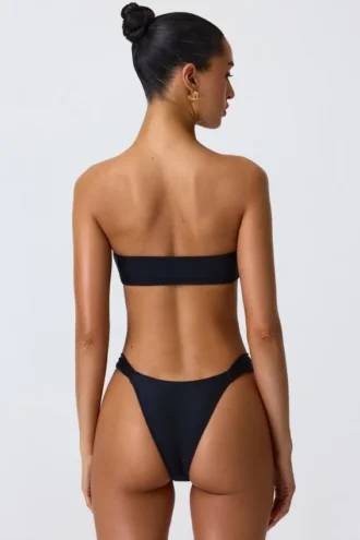 Slipuri de bikini cu bretele late și ornamente Sunray, negru