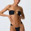 Slipuri de bikini cu bretele late și ornamente Sunray, negru Slipuri de bikini cu bretele late și ornamente Sunray, negru