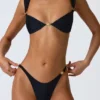 Slipuri de bikini cu decorațiuni Volute, negru