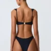 Slipuri de bikini cu decorațiuni Volute, negru