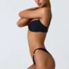 Slipuri de bikini cu decorațiuni Volute, negru