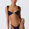 Slipuri de bikini cu decorațiuni Volute, negru
