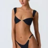 Slipuri de bikini cu decorațiuni Volute, negru