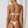 Slipuri de bikini cu două bretele și detalii din perle, Mabe, în culoarea alb perlat Slipuri de bikini cu două bretele și detalii din perle, Mabe, în culoarea alb perlat