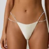 Slipuri de bikini cu două bretele și detalii din perle, Mabe, în culoarea alb perlat Slipuri de bikini cu două bretele și detalii din perle, Mabe, în culoarea alb perlat