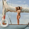 Slipuri de bikini cu două bretele Masia în carouri galbene Slipuri de bikini cu două bretele Masia în carouri galbene