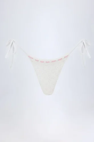 Slipuri de bikini cu legături laterale Vernazza Broderie Anglaise, alb Slipuri de bikini cu legături laterale Vernazza Broderie Anglaise, alb
