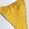 Slipuri de bikini cu șnur și ornamente Bali, în galben auriu