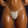Slipuri de bikini cu șnur și ornamente, de la Embellished Swim, în culoarea alb Slipuri de bikini cu șnur și ornamente, de la Embellished Swim, în culoarea alb