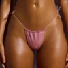 Slipuri de bikini cu șnur și ornamente, de la Embellished Swim, în roz Slipuri de bikini cu șnur și ornamente, de la Embellished Swim, în roz