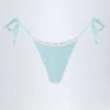 Slipuri de bikini cu șnururi laterale Vernazza din broderie englezească, albastru pudră Slipuri de bikini cu șnururi laterale Vernazza din broderie englezească, albastru pudră