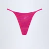Slipuri de bikini cu ornamente Jalama, cu imprimeu tropical roz Slipuri de bikini cu ornamente Jalama, cu imprimeu tropical roz