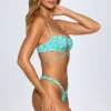 Topuri de bikini cu sârmă și bretele multiple Corsica, imprimeu albastru multicolor
