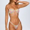 Topuri de bikini cu sârmă și bretele multiple Corsica, cu imprimeu multicolor strălucitor