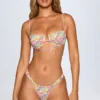 Topuri de bikini cu sârmă și bretele multiple Corsica, cu imprimeu multicolor strălucitor
