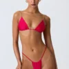Slipuri de bikini cu volane Delray în roz zmeură Slipuri de bikini cu volane Delray în roz zmeură