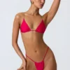 Slipuri de bikini cu volane Delray în roz zmeură Slipuri de bikini cu volane Delray în roz zmeură