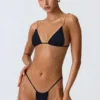 Slipuri de bikini cu volane Delray, negru Slipuri de bikini cu volane Delray, negru