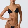 Slipuri de bikini cu volane Delray, negru Slipuri de bikini cu volane Delray, negru