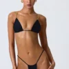 Slipuri de bikini cu volane Delray, negru Slipuri de bikini cu volane Delray, negru