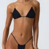 Slipuri de bikini cu volane Delray, negru Slipuri de bikini cu volane Delray, negru