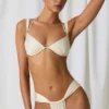 Slipuri de bikini cu volane Mahina, alb perlat