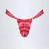 Slipuri de bikini cu volane Solsona în carouri roșii