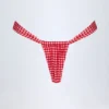 Slipuri de bikini cu volane Solsona în carouri roșii