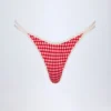 Slipuri de bikini Masia cu bretele duble, model Cheeky, în carouri roșii Slipuri de bikini Masia cu bretele duble, model Cheeky, în carouri roșii