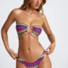 Slipuri de bikini Micro Cheeky Azure By Oh Polly cu imprimeu multicolor Slipuri de bikini Micro Cheeky Azure By Oh Polly cu imprimeu multicolor