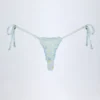 Slipuri de bikini Nieva cu legături laterale, cu imprimeu floral albastru Slipuri de bikini Nieva cu legături laterale, cu imprimeu floral albastru